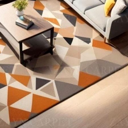Handcrafted Triangle Geometric Living Room Rug